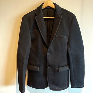 Zara Black Mens Mesh Scuba Blazer Sz L